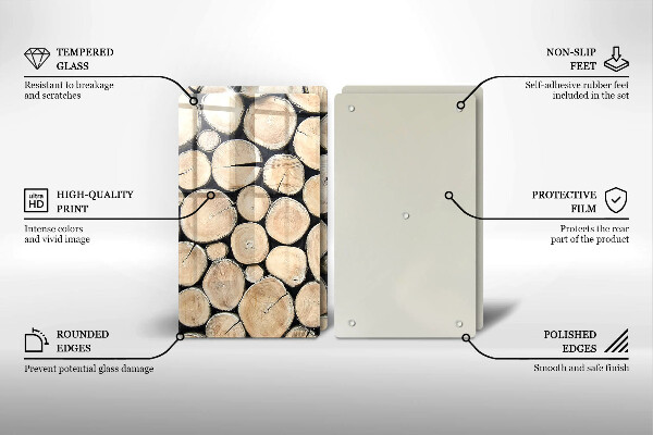 Protector pared cocina Troncos de madera