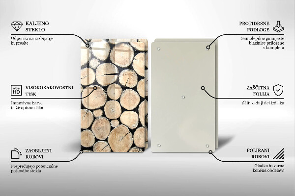 Protector pared cocina Troncos de madera