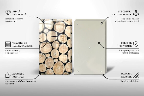 Protector pared cocina Troncos de madera