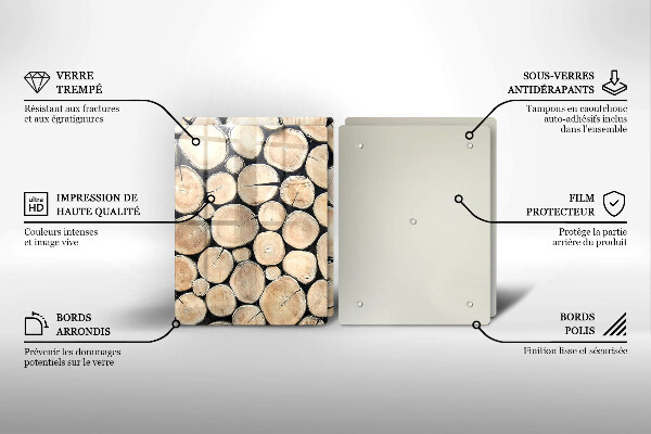 Protector pared cocina Troncos de madera