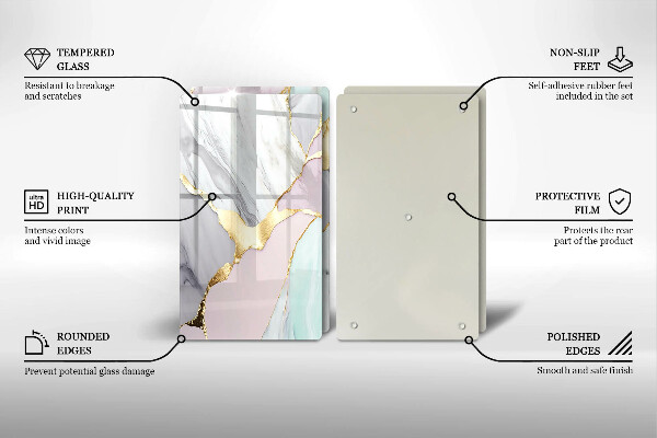 Protector pared cocina Mármol pastel