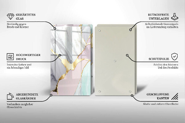 Protector pared cocina Mármol pastel