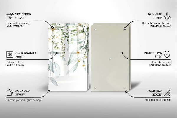 Protector pared cocina Plantas de acuarela