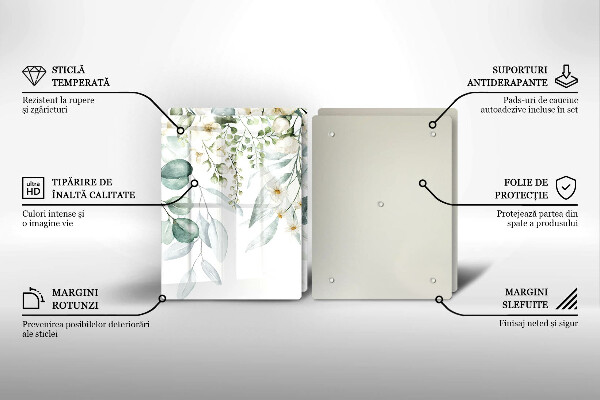 Protector pared cocina Plantas de acuarela