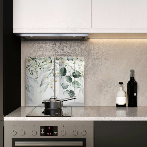 Protector pared cocina Plantas de acuarela