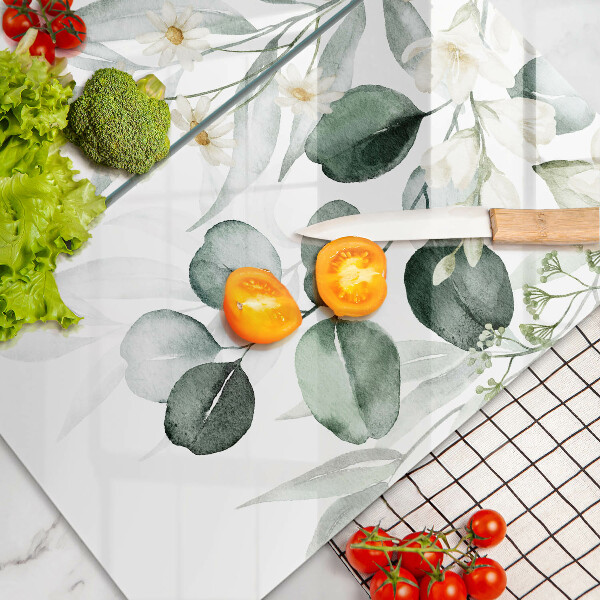 Protector pared cocina Plantas de acuarela