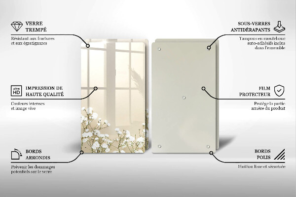 Protector pared cocina Flores boho de yeso