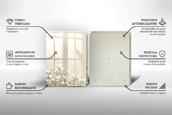 Protector pared cocina Flores boho de yeso