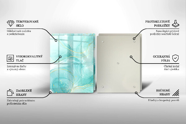 Protector pared cocina Abstracción azul y dorada