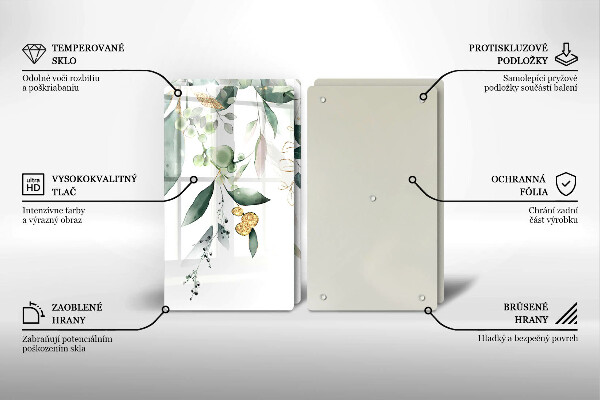 Protector pared cocina Hojas de acuarela