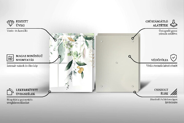 Protector pared cocina Hojas de acuarela