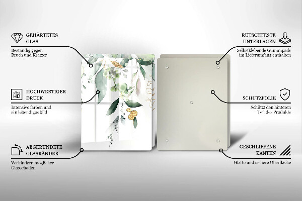 Protector pared cocina Hojas de acuarela