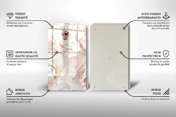 Protector pared cocina Peonías pastel