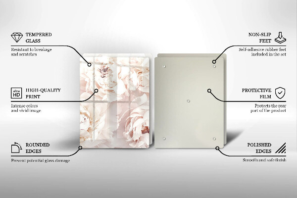 Protector pared cocina Peonías pastel