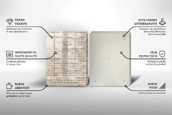 Protector pared cocina Pared de ladrillo brillante