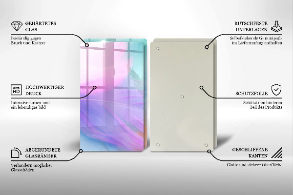 Protector pared cocina Plumas pasteles