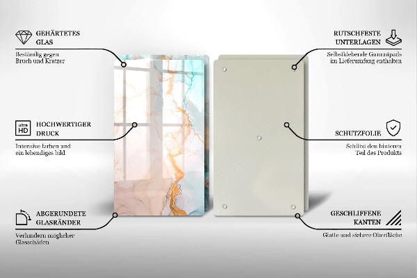 Protector pared cocina Abstracción de mármol