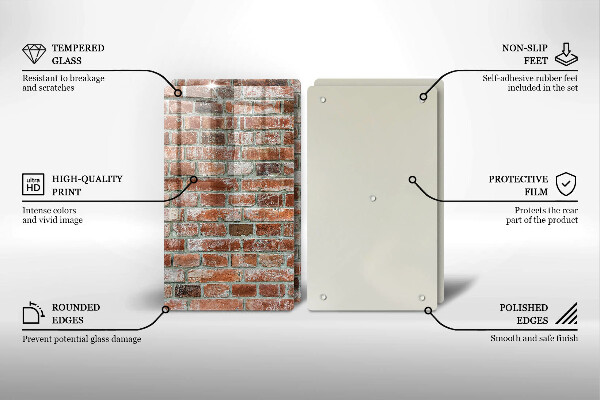 Protector pared cocina Antiguo muro de ladrillo