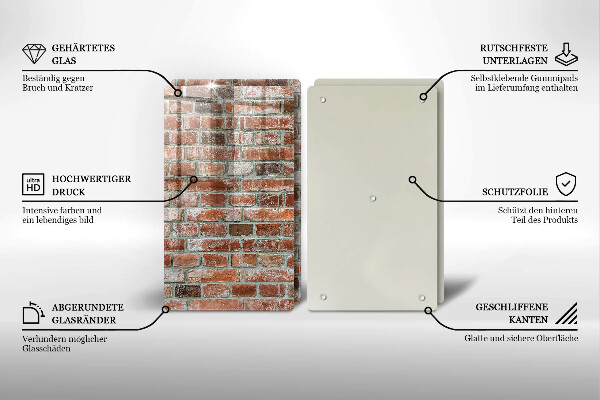 Protector pared cocina Antiguo muro de ladrillo