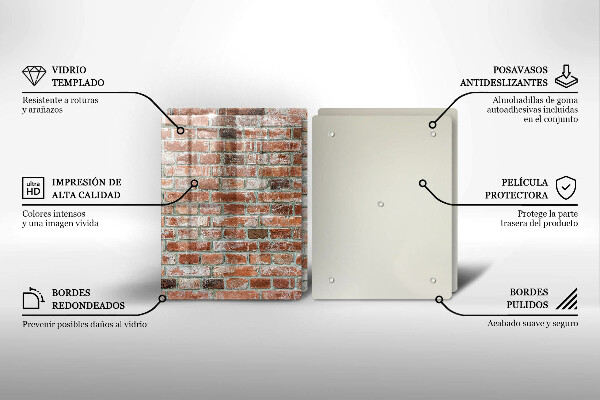 Protector pared cocina Antiguo muro de ladrillo