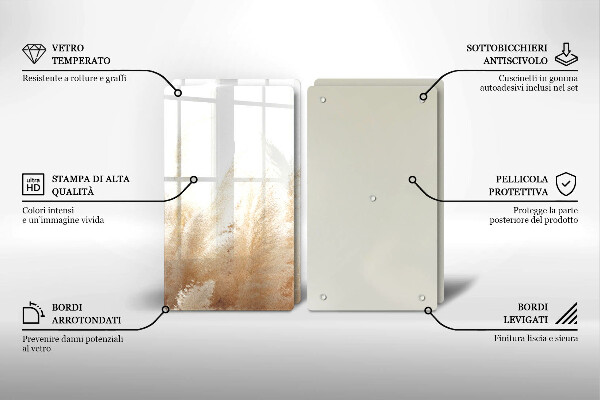 Protector pared cocina Hierba de la pampa