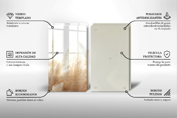 Protector pared cocina Hierba de la pampa