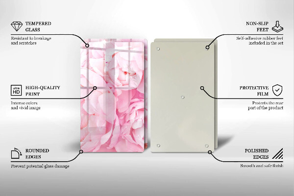 Protector pared cocina Peonías delicadas