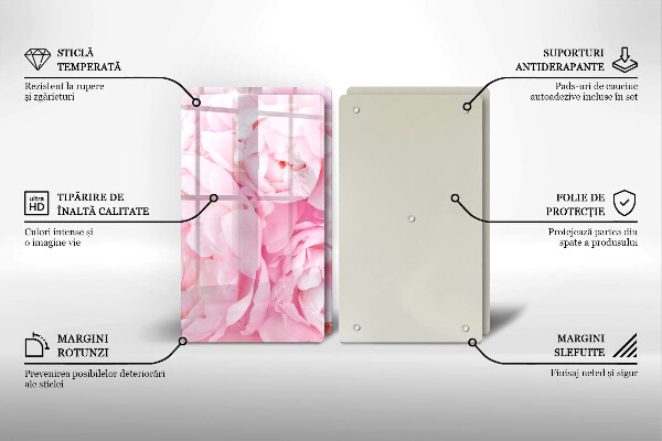 Protector pared cocina Peonías delicadas