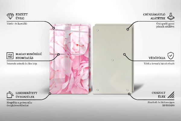 Protector pared cocina Peonías delicadas
