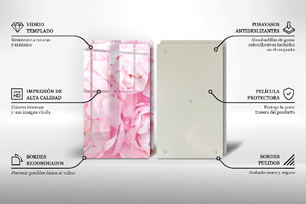 Protector pared cocina Peonías delicadas