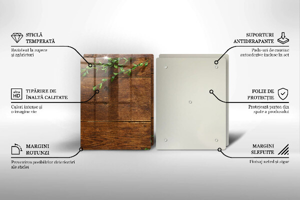 Protector pared cocina Tablas y hojas de madera.