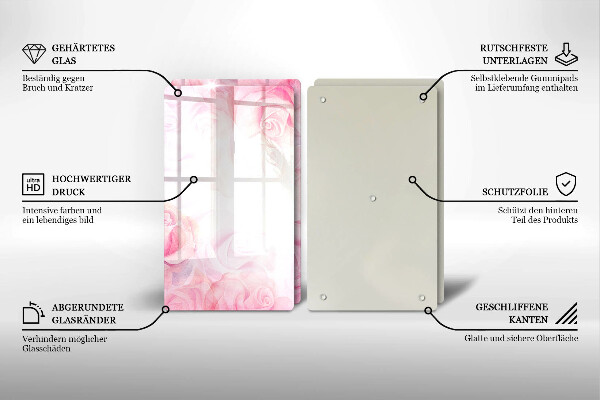 Protector pared cocina Fondo de rosas delicadas