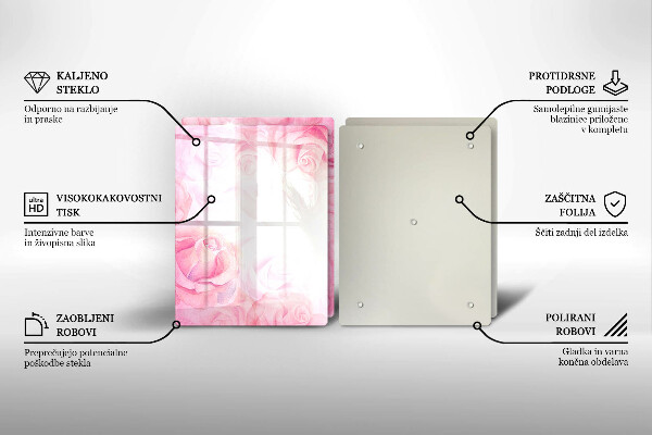 Protector pared cocina Fondo de rosas delicadas