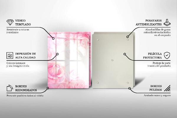 Protector pared cocina Fondo de rosas delicadas