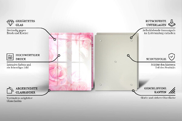 Protector pared cocina Fondo de rosas delicadas