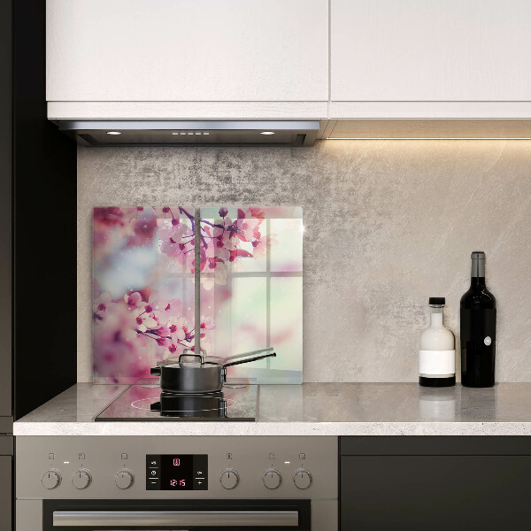 Protector pared cocina Flores de manzana de la naturaleza