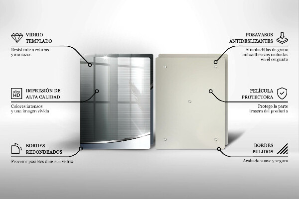 Protector pared cocina Patrón de abstracción de metal