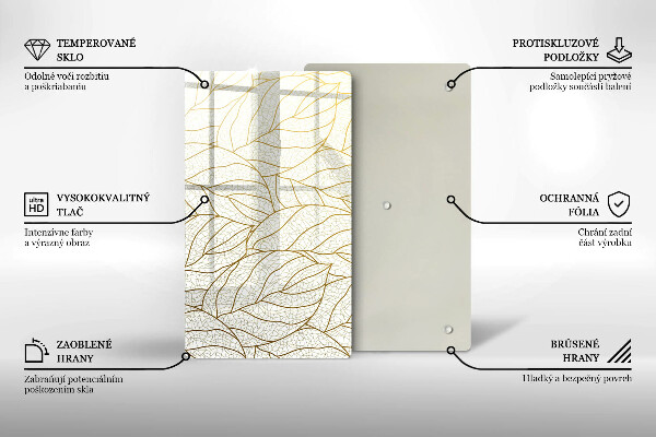Cubre encimera Patrón de hojas de arte lineal
