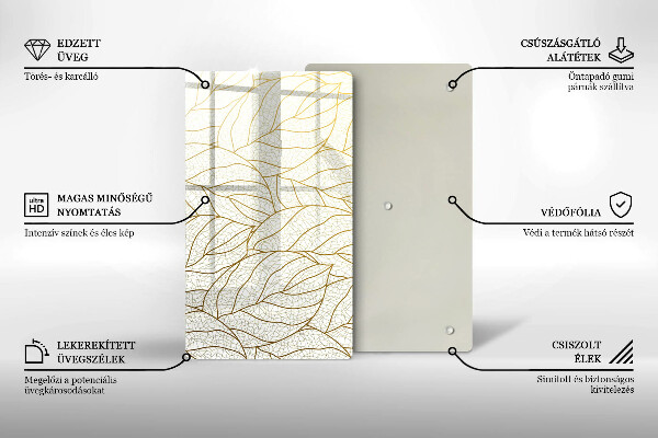 Cubre encimera Patrón de hojas de arte lineal