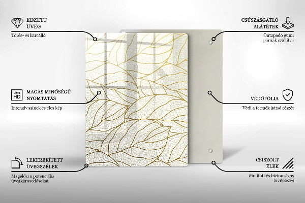 Cubre encimera Patrón de hojas de arte lineal