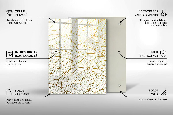Cubre encimera Patrón de hojas de arte lineal