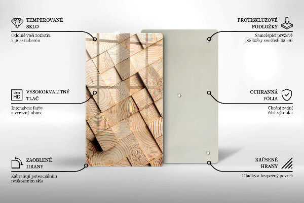 Cubre encimera Cuadrados de madera