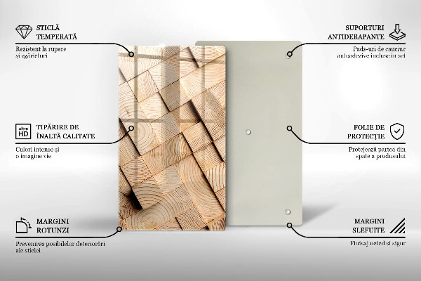 Cubre encimera Cuadrados de madera