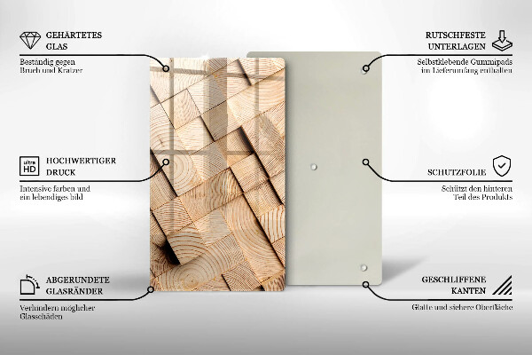 Cubre encimera Cuadrados de madera