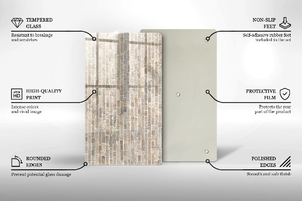 Cubre encimera Pared de ladrillo brillante