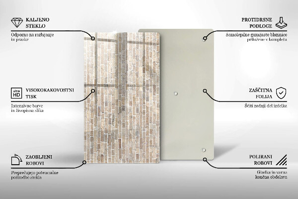 Cubre encimera Pared de ladrillo brillante