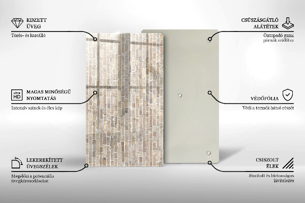 Cubre encimera Pared de ladrillo brillante