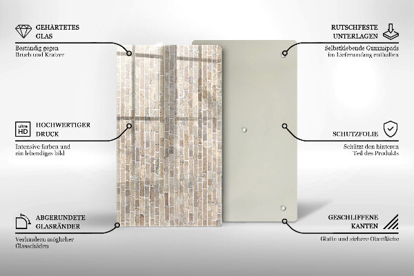 Cubre encimera Pared de ladrillo brillante