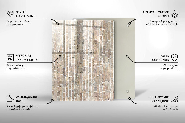 Cubre encimera Pared de ladrillo brillante