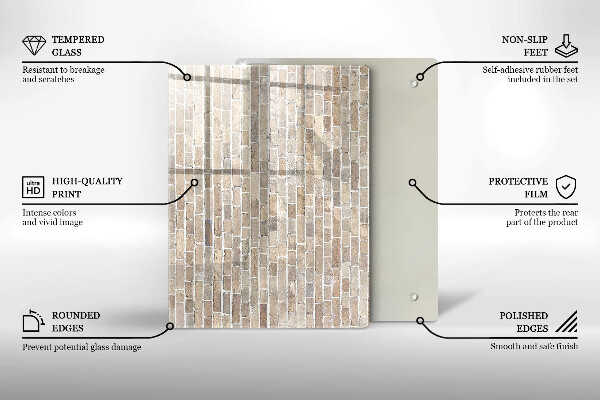 Cubre encimera Pared de ladrillo brillante